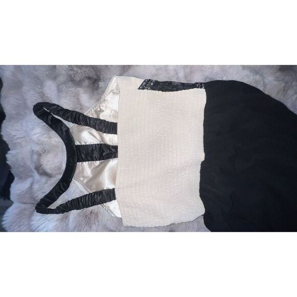 LITTLE MISTRESS Ladies Flare Dress Nude Black Cocktail Party Maxi Size 8 - Picture 10 of 16